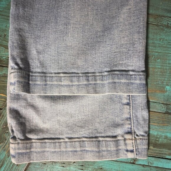 Gap High Rise Wide Leg Denim Blue Jeans Size 26 Embroidered Flowers  Bee - Picture 15 of 15